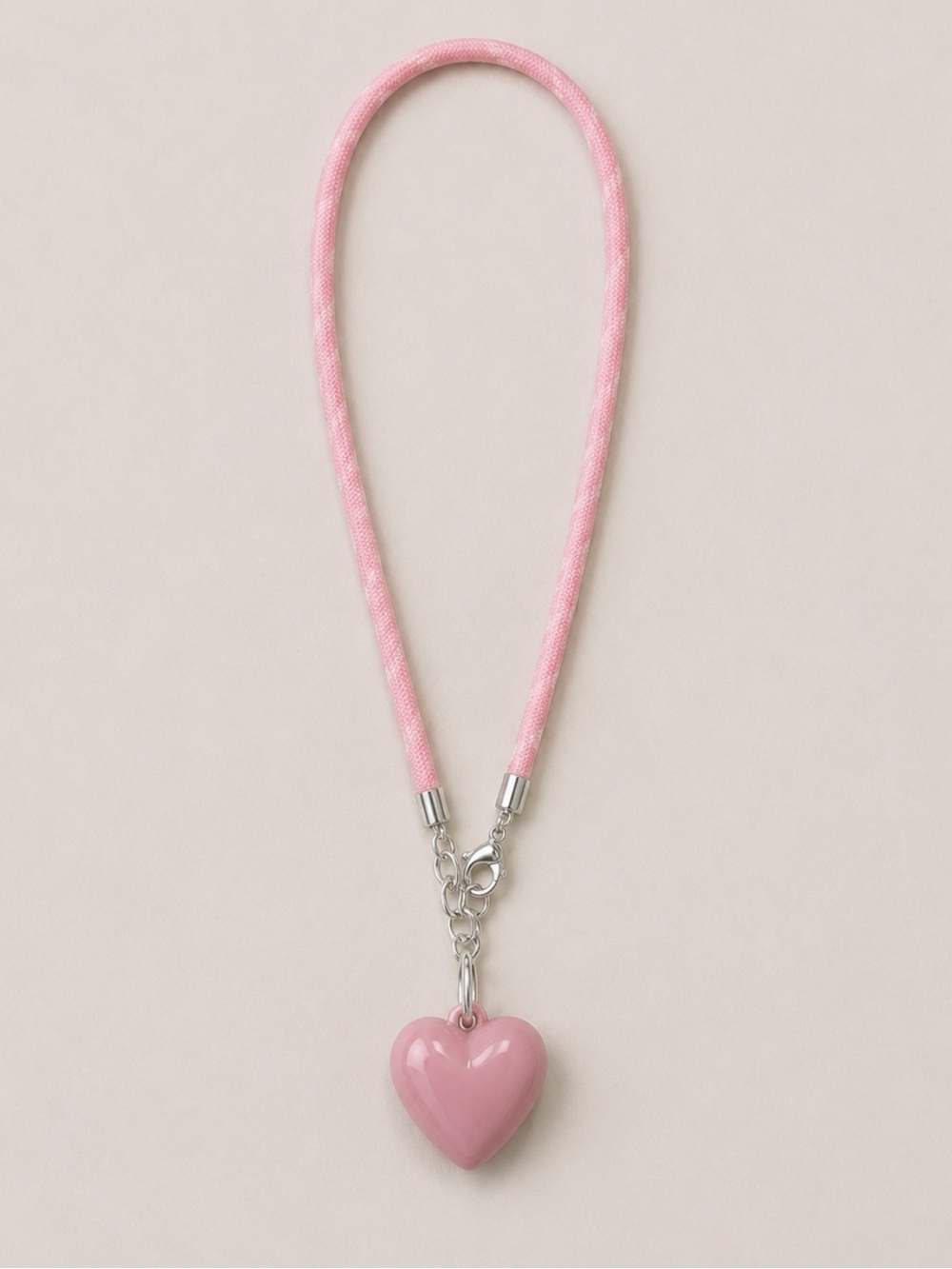 New! Pink Heart Pendant Necklace